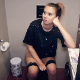 A pretty Italian girl farts and takes a shit while sitting on a toilet. Nice, audible plops followed by pissing. Poop can be seen on her TP as she wipes her ass. Presented in 720P HD. Over 7.5 minutes.